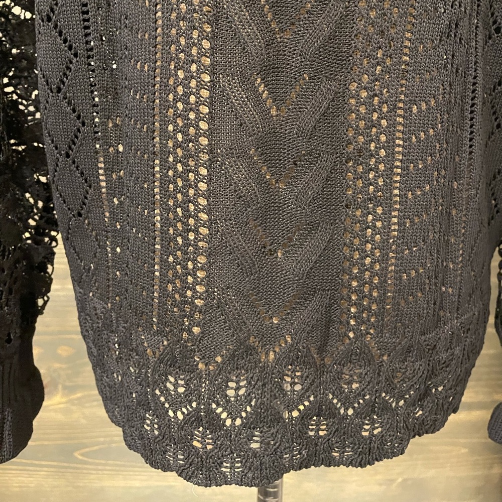 New Women's Boho Crochet Long Sleeve Pullover Light Sweater - Picture 7 of 8